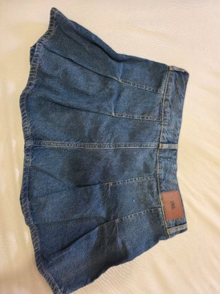 Minifalda Zara vaquera plisada