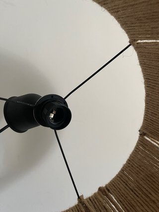 Pantalla de lámpara de yute beige hecha a mano