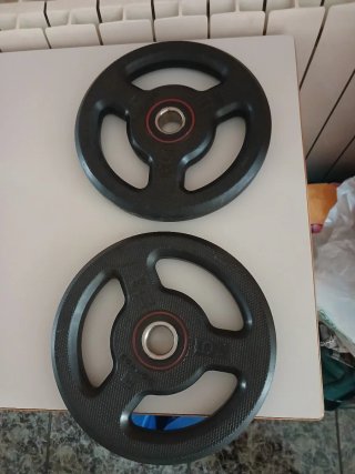 Discos de caucho 5 kg Decathlon (2 unidades)