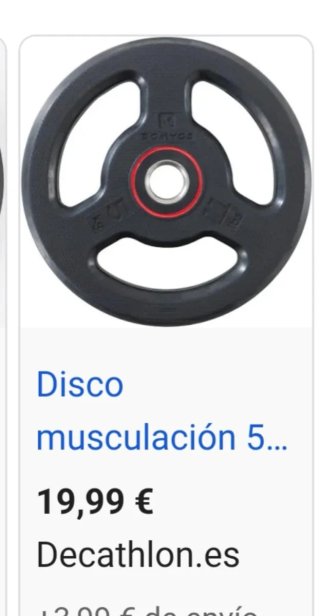 Discos de caucho 5 kg Decathlon (2 unidades)