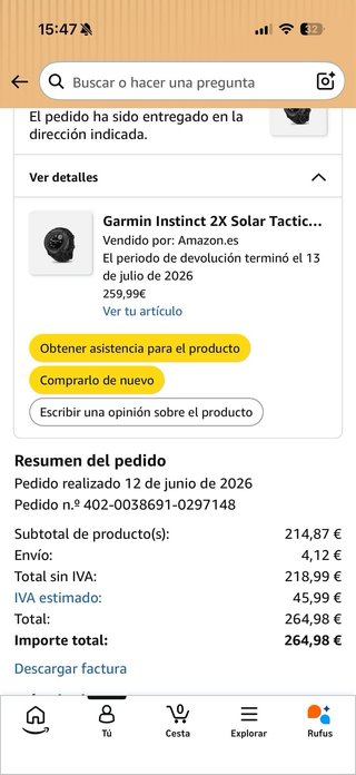 Garmin Instinct 2X Solar Tactical Caja