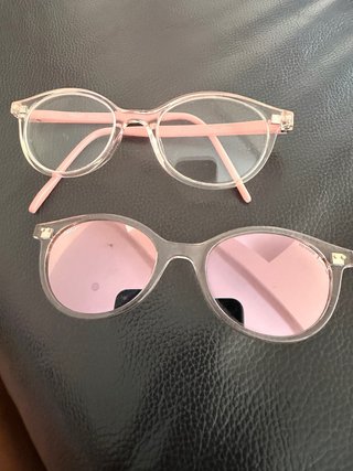 Gafas niña montura transparente rosa