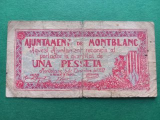 Billete 1 PESSSETA Montblanc 1937