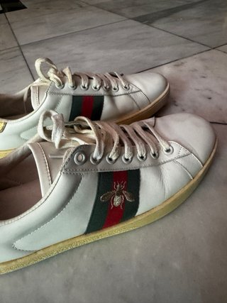 Zapatillas Gucci Blancas Piel Talla 41