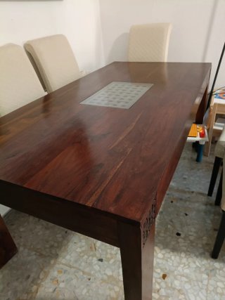 Mesa de comedor madera maciza 180x90