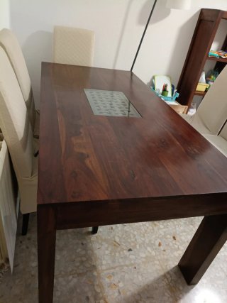 Mesa de comedor madera maciza 180x90
