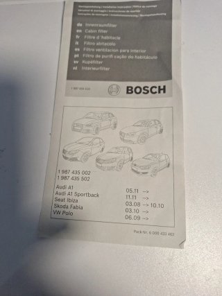 Filtro de habitáculo Bosch R 5502