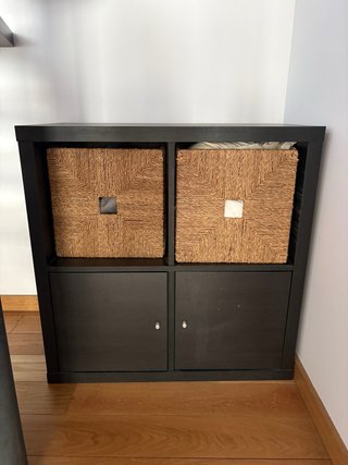Estantería Kallax 2x2 Negra con Cestas