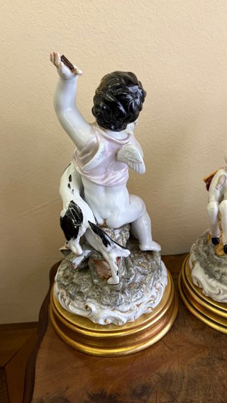 3 Querubines de Porcelana con Animales
