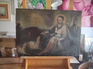 Cuadro antiguo Divina Pastora