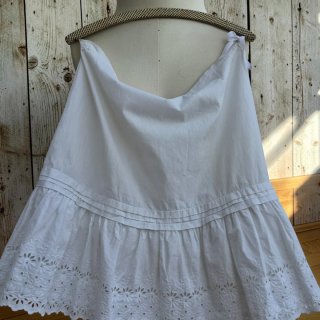 Falda / Nagua Antigua Lencera de Algodón Blanco
