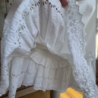 Falda / Nagua Antigua Lencera de Algodón Blanco