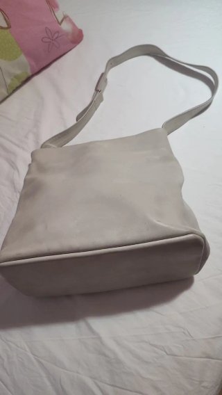 Bolso Piel ENZO Beige/Blanco Roto