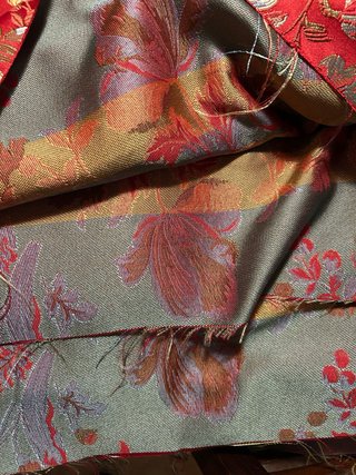 Corte Tela Jacquard Burdeos satinado traje fallera