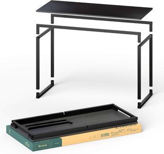 Escritorio madera negra patas metal