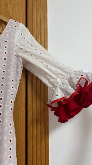 Vestido de gitana blanco y rojo