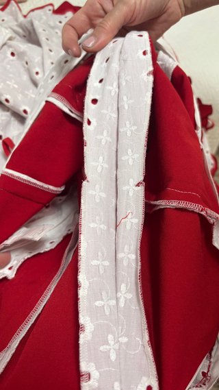 Vestido de gitana blanco y rojo