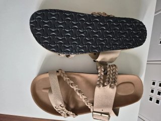 Sandalias de corcho mujer beige