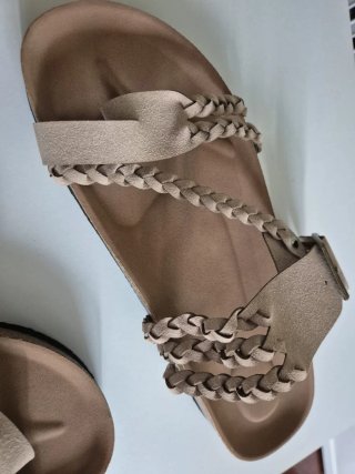 Sandalias de corcho mujer beige