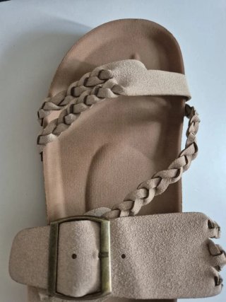 Sandalias de corcho mujer beige