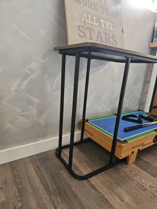 Mesa auxiliar madera y metal