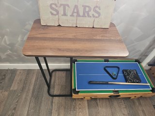 Mesa auxiliar madera y metal