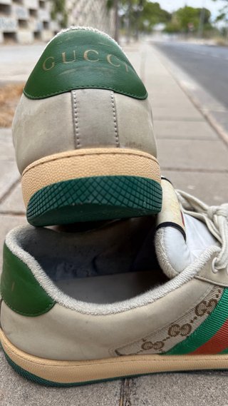 Zapatillas Gucci Beige y Verde Talla 44