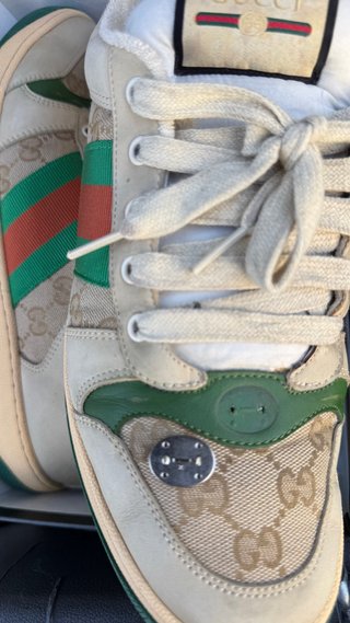 Zapatillas Gucci Beige y Verde Talla 44