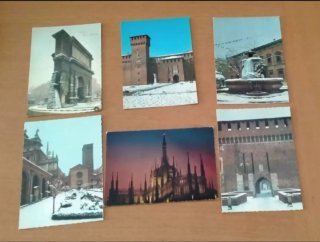 14 Cartoline Milano Anni '70 Neve