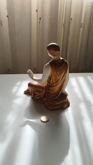 Figura Buda Porcelana Blanca Sentado