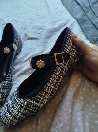 Bailarinas tweed negro y blanco