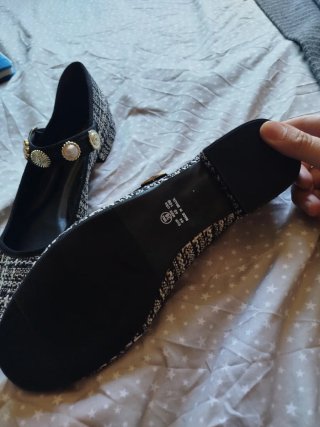 Bailarinas tweed negro y blanco