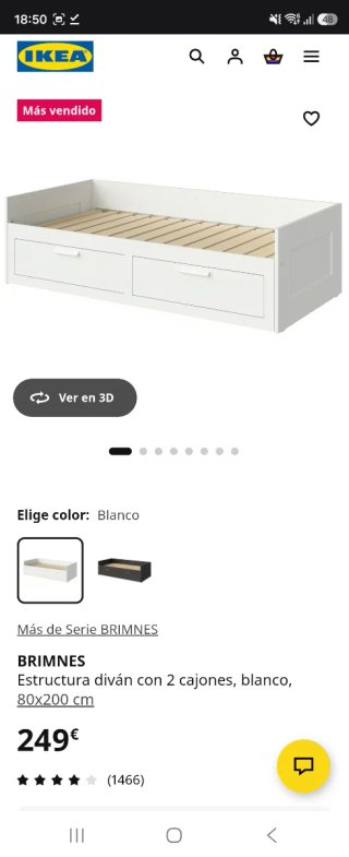 Cambio cama IKEA 1/2 persona por cambiador de bebe
