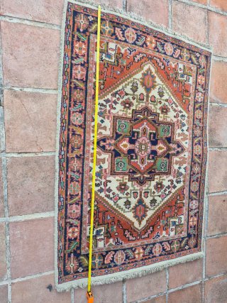 Alfombra de lana estampada multicolor
