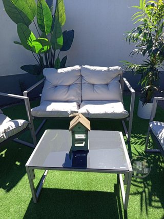 ¡CHOLLO TERRAZA! Conjunto (Sofá + Mesa + 2 Sillas)
