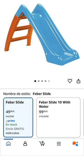 Tobogán infantil azul y naranja