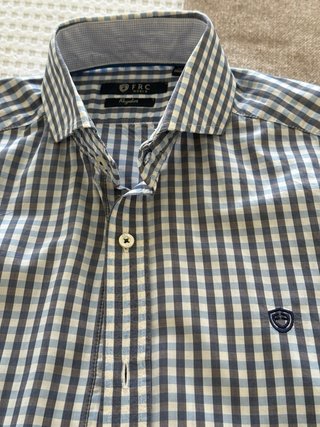 Camisa Forecast cuadros azul y blanco