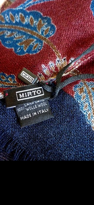 Foulard MIRTO. 100% Lana. Granate/azul/marrón
