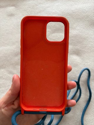 Capa iPhone Laranja com Cordão azul