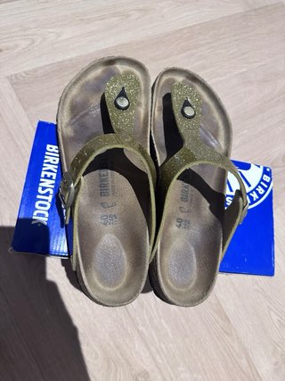 Birkenstock Gizeh Talla 40 Glitter Verde Dorado