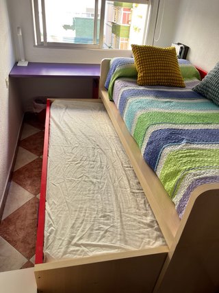 Cama nido de 190 juvenil con escritorio y cajonera