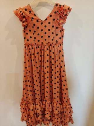 Traje de flamenca lunares naranja talla 8/10 años