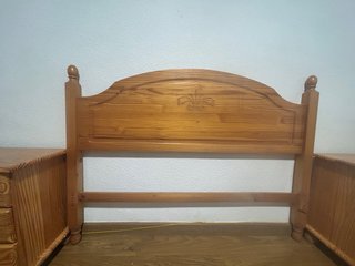 Cabezal y 2 Mesitas de Noche Madera cama
