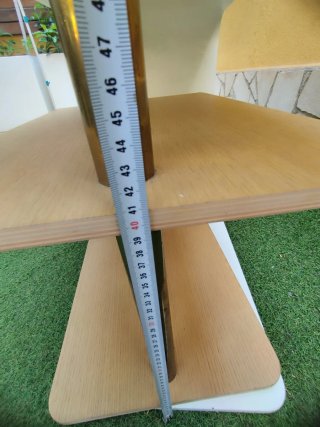 Mesa auxiliar nórdica blanca y madera