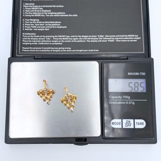 Pendientes Oro 18K, Cartier con Circonitas, 5.85gr