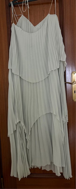 Vestido de cerimónia plissado