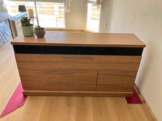 Mueble aparador salón/comedor madera y cristal