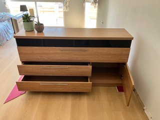 Mueble aparador salón/comedor madera y cristal