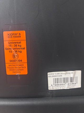 Silla Coche Britax Römer Kid Fix2 S 15-36kg