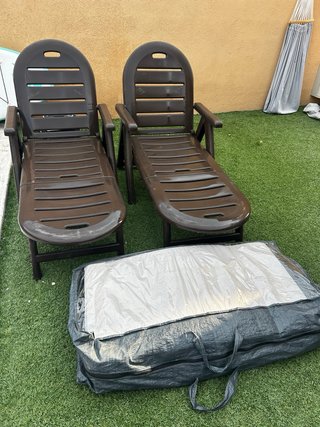 Tumbona PVC Marrón